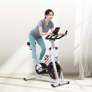 실내싸이클 무소음 이동식 스피닝자전거 홈트레이닝 운동기구 블랙/화이트