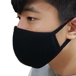 국산 데일리 순면 검정 마스크 - 빨아쓰는 김서림방지 면 마스크