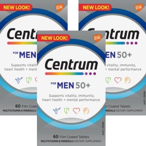 실버 남성 종합 멀티비타민 미네랄 60정 3개 센트룸 포맨 50+