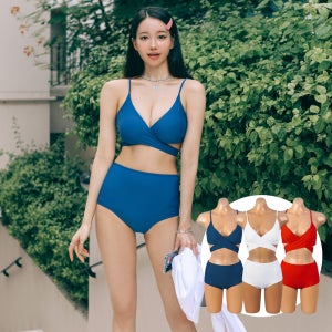 여성 비키니 노와이어 랩 빅사이즈 하이웨스트