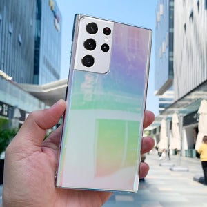 오로라 홀로그램 슬림 하드 케이스 그라데이션, 갤럭시S21 울트라