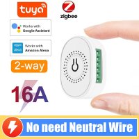 Zigbee-16a 미니 스마트 스위치,중성선 지원,중성선 없음,Tuya 스마트라이프 앱 제