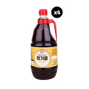 잇템 고소한 참기름1.8L 대용량 재래압착식 참깨분100% 업소용 1.8L, 4개