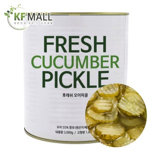 물결무늬 후레쉬 오이피클 슬라이스 3kg 피클통조림 민무늬
