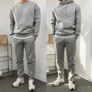 남자 트레이닝세트 회색 검정색 맨투맨 후드티 조거팬츠