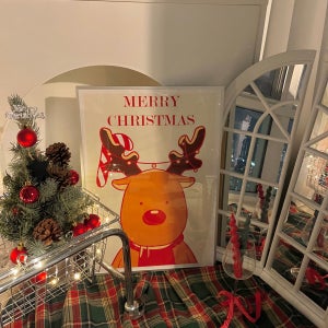 루돌프 포스터 성탄절 크리스마스 그림 귀여운 일러스트 감성 카페 인테리어 그림액자