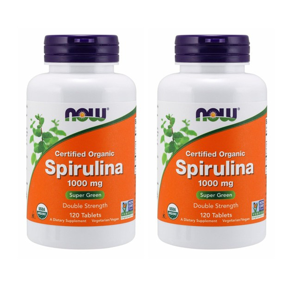 1+1 <b>나우푸드 스피루리나</b> 1000mg 120정 식물성단백질 Algae