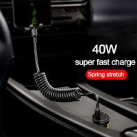 40W 5A USB 타입 C 데이터 케이블 스프링 고속 충전 차량용 케이블 C to C