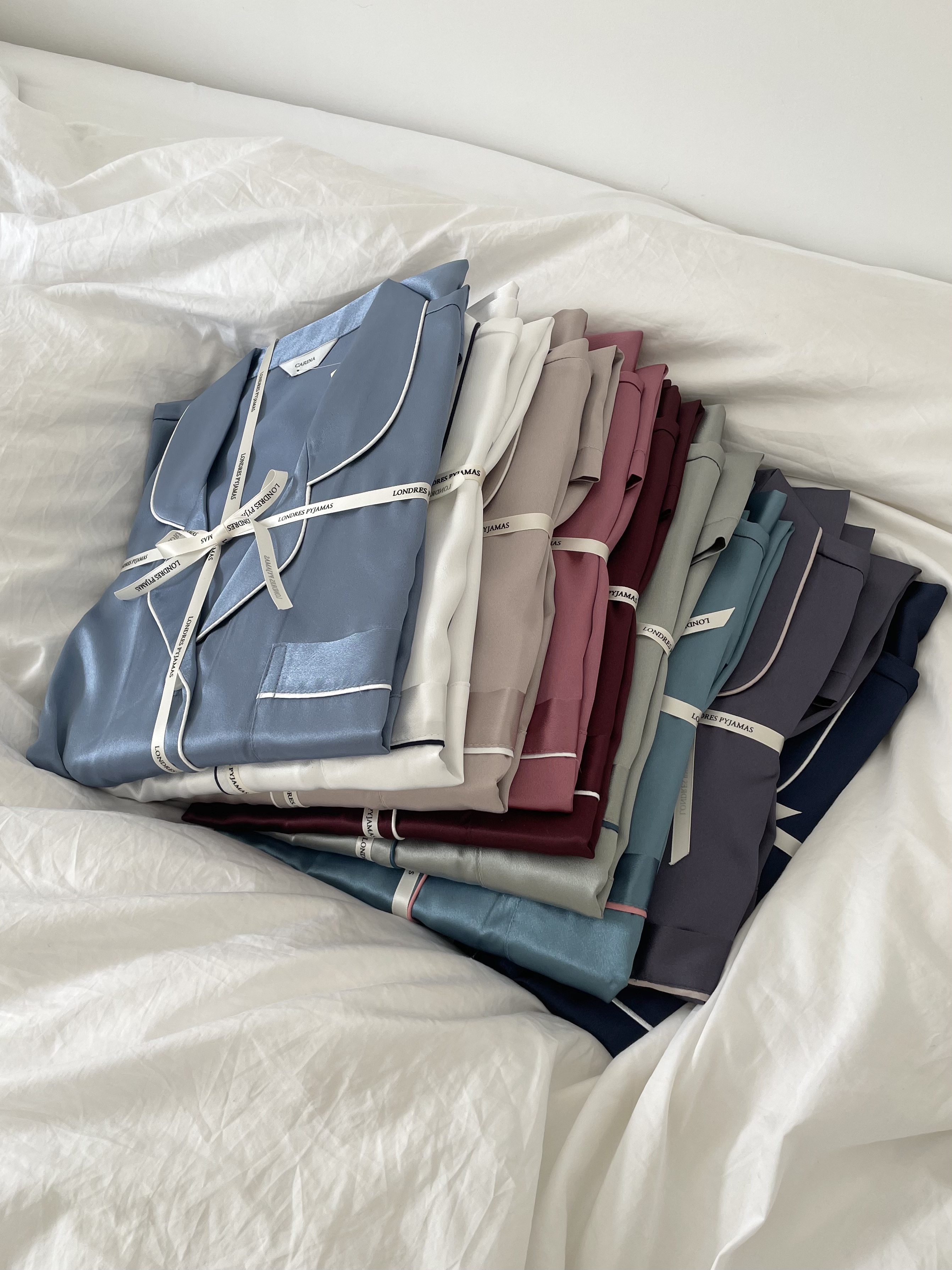 (5colour) 촉감 좋은 피치기모 스트라이프 잠옷 커플 파자마 홈웨어 상세 이미지 51