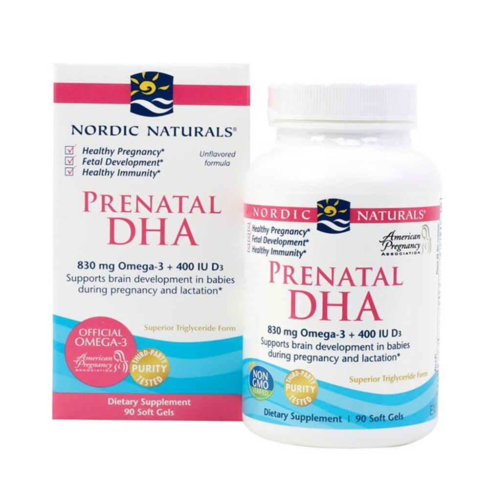 노르딕 내츄럴스 <b>프리네이탈 DHA</b> 830mg rTG 오메가3 500mg 90캡슐