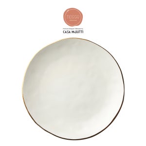 까사무띠 노세 엣지 원형 차저 접시 32cm Ivory Gold