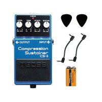 BOSS 보스 CS-3 Compression Sustainer 패치 케이블 2개 PROCELL 픽 2장 이펙터 컴프레서