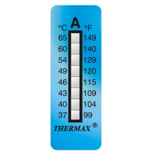 8L 일회용 가역성 비가역성 종이 온도 측정 변화 써머라벨지스티커 온도계테이프 THERMAX.