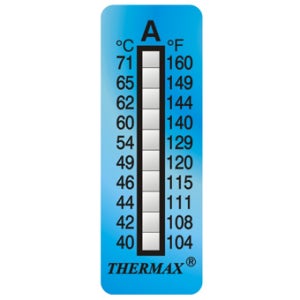 10L 일회용 가역성 비가역성 종이 온도 측정 변화 써머라벨지스티커 온도계테이프 THERMAX.