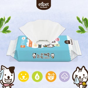 에티펫 눈귀입 깨끗티슈 40매 고양이 강아지 세정 용품