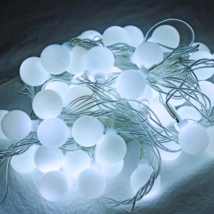 크리스마스 앵두전구 50구 5m 백색 캠핑알전구 줄조명