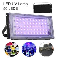 자외선살균기 방역소독기 자외선소독기 LED UV 소독 램프 50W 플러드 라이트, 살균 스포트라이트 투광 조명 야외 정원 Uvc