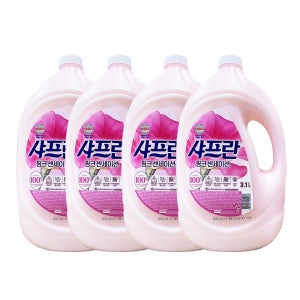 엘지 샤프란 섬유유연제 3100ml x4개 핑크페스티벌