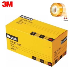 3M 스카치 양면 테이프 리필 665R-6 (6개입) 18mm x 7.6M