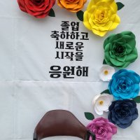 [완제품]무지개장미 종이꽃포토존 졸업식 입학 촬영행사용