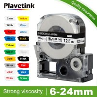 호환 프린터 리본 라벨 리필 Plavetink 1 PC 테이프 SS12KW EPSON LW 300 400 600P 700 LC 4WBN9 12mm 8m 검정색