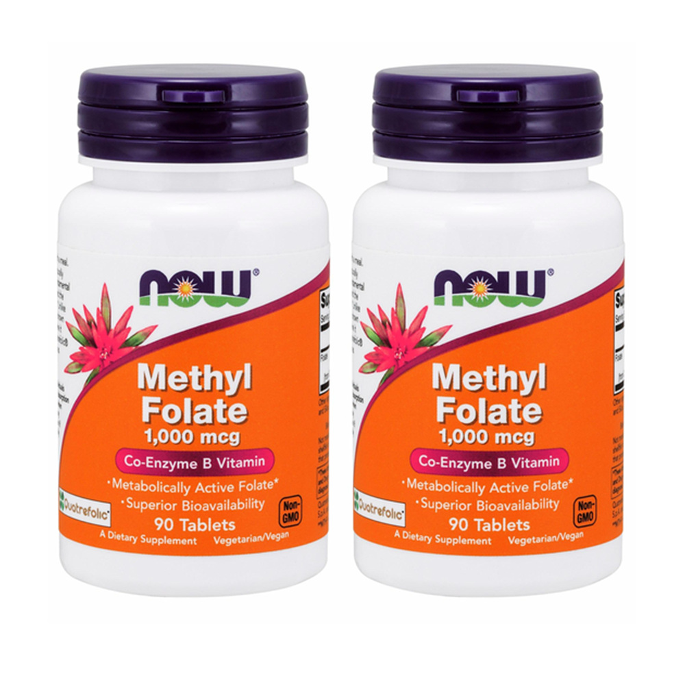 1+1 나우푸드 <b>메틸 폴레이트</b> 활성형 엽산 1000mcg 90정