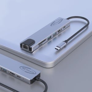 강원전자 넷메이트 USB C타입 7in1 멀티허브 노트북 패드 도킹스테이션 포트 확장
