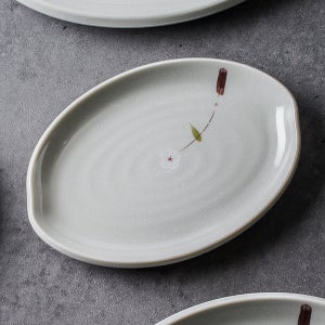 업소용 식당 멜라민 한식 반찬 타원 접시 KD208L