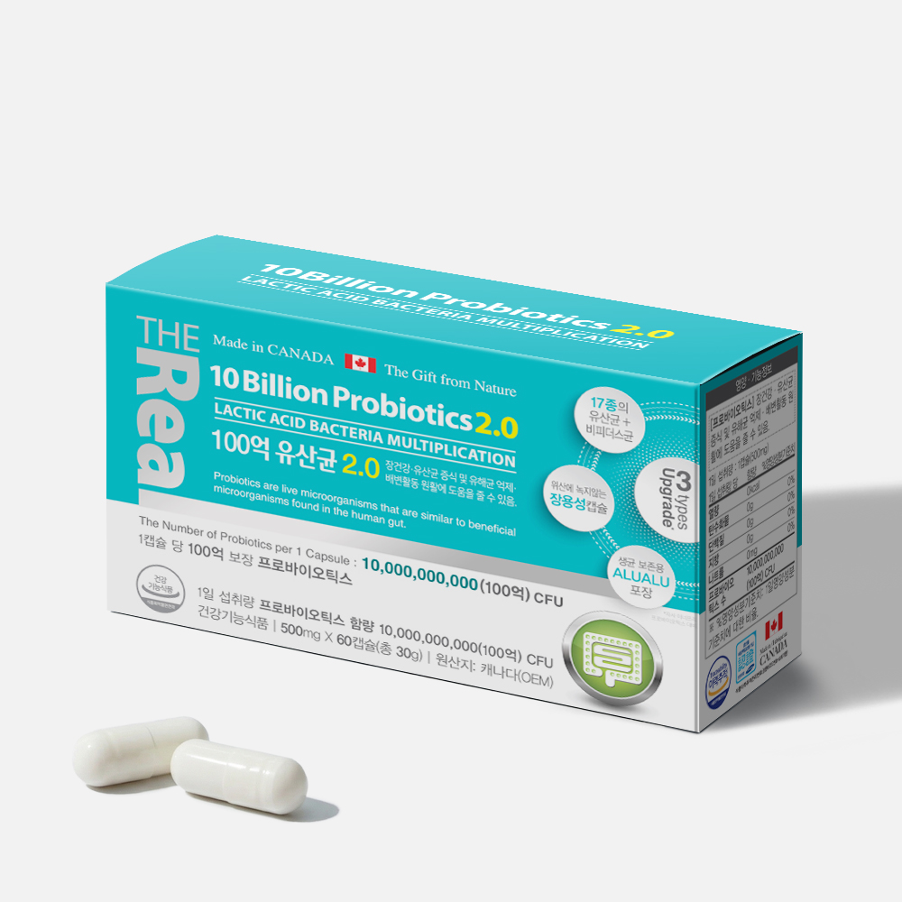 비피더스 <b>더리얼</b> 100억 유산균 2.0 <b>프로바이오틱스</b> 60캡슐, 1개