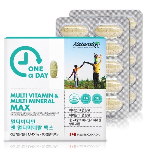멀티비타민 앤 멀티미네랄 맥스 90정(3개월분) 온가족 항산화 미네랄 엽산 비오틴 D