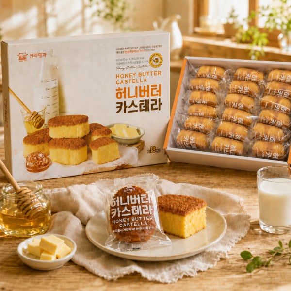 코스트코 카스테라 외1종 빵 신라명과 허니버터 카스테라 간식 디저트 35g x 18개
