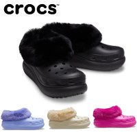 크록스 퍼 에버 털슬리퍼 크러쉬 겨울용 방한 키높이 클로그 샌들 crocs