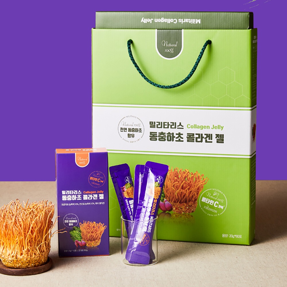 동충하초 콜라겐 젤 천년초 젤리 스틱 20g 60개
