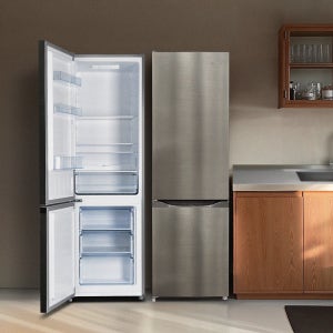 더함 소형 냉장고 2도어 냉장고 R262 왼쪽(좌), 냉동실 3칸 메탈실버