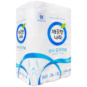 깨끗한나라 순수 오리지널 화장지 2겹 40m 30롤 2개 총60롤
