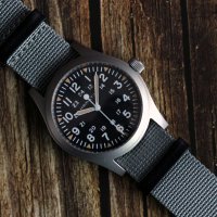 피스토스 그레이 가죽 덧댄 나토 밴드 18mm, 20mm, 22mm NATO 시계줄 W10