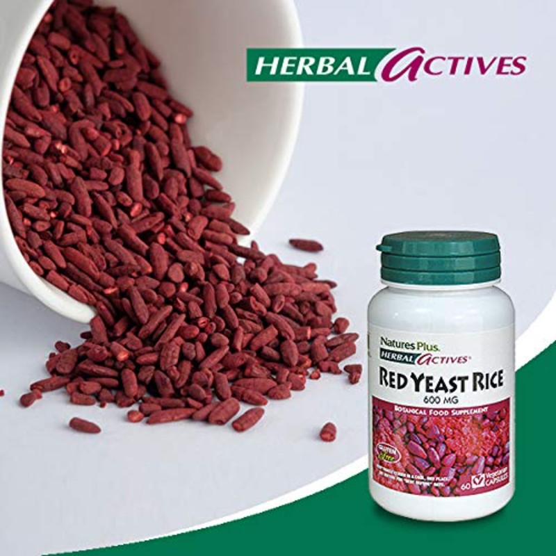 네이처스플러스 허벌 레드 이스트 라이스 600ml 60캡슐 NaturesPlus Herbal Actives Red Yeast Rice