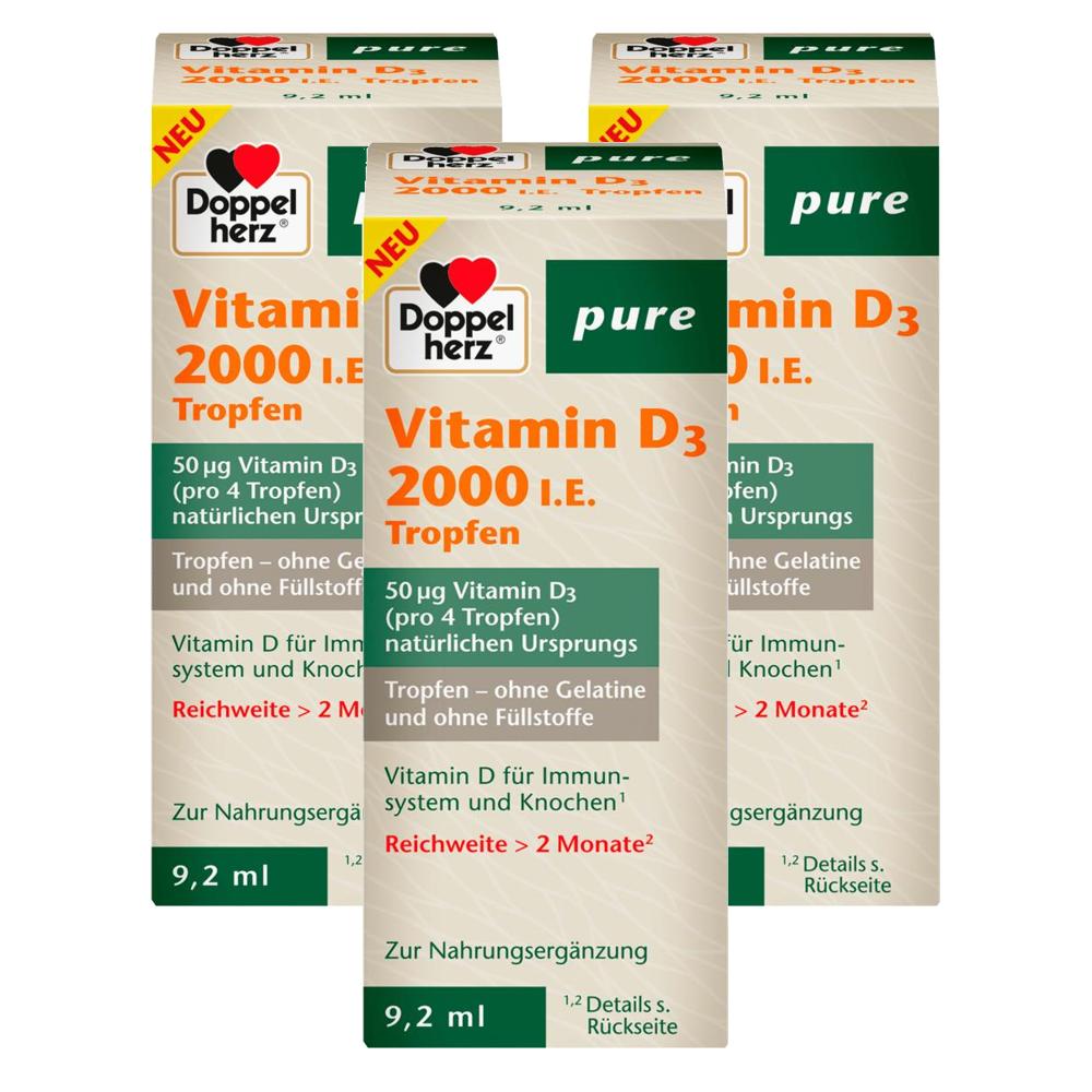 독일 <b>도펠헤르츠</b> <b>Doppelherz</b> Vitamin D3 비타민D3 2000 IE 드롭스 9.2ml