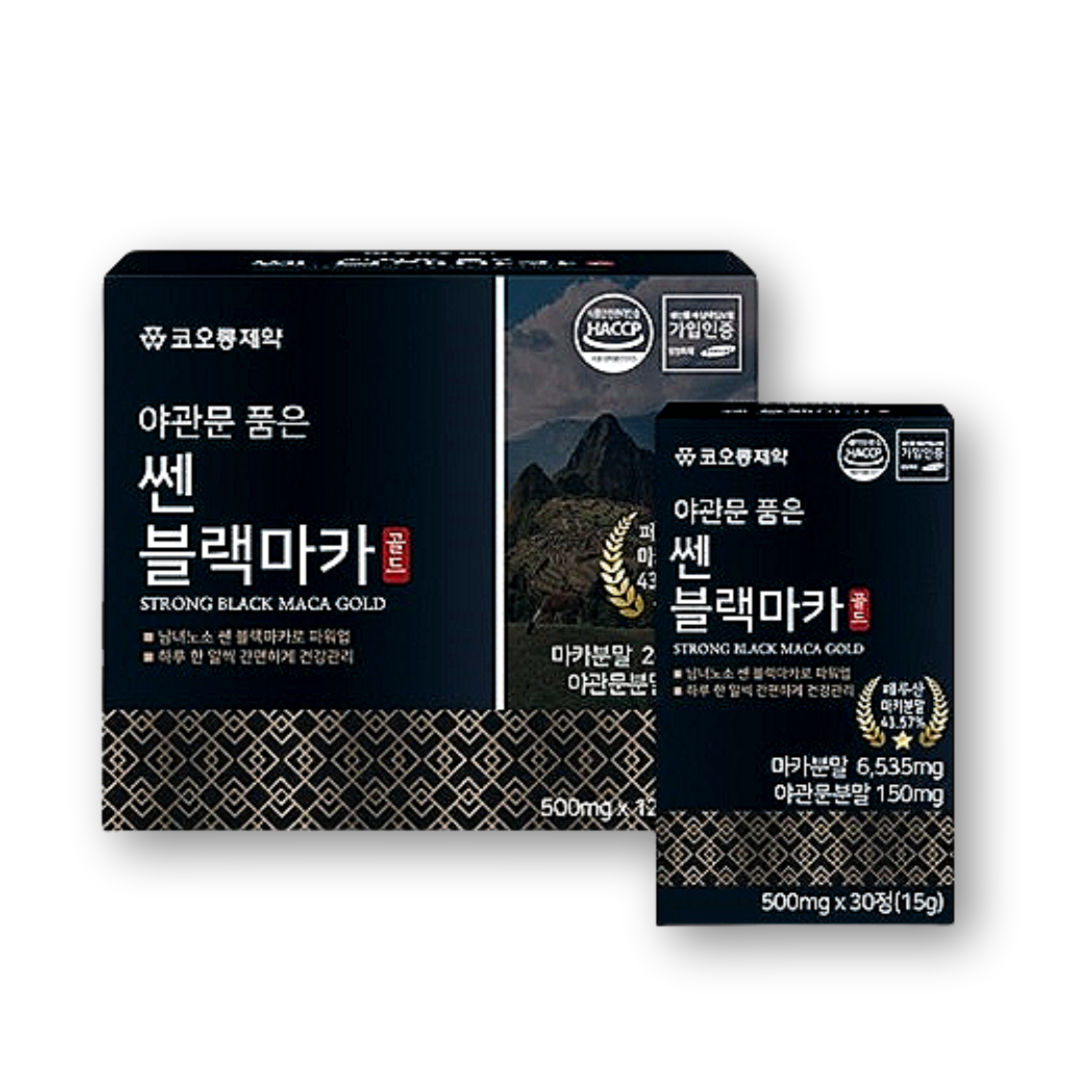 코오롱제약 야관문 품은 쎈블랙마카 골드 120정 남성건강 페루산삼 전립선건강