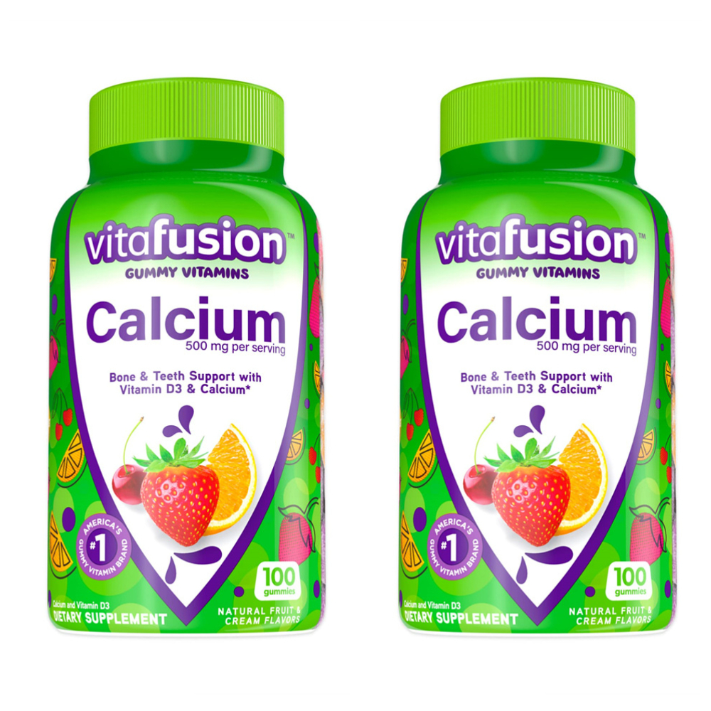 <b>비타퓨전</b> 칼슘 <b>비타민 D</b>1000IU 과일맛 젤리 구미 500 mg 100정