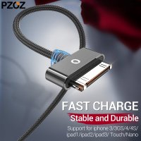 충전 케이블 pzoz for iphone 4 케이블 30 핀 고속 충전기 usb for apple iphone 4 s ipad 2 3 충전 cabe 터치 부품 포트 코드 2m