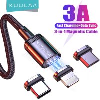 충전 케이블 kuulaa led magnetic usb cable 3a fast charging type c cable magnet charger micro usb cable