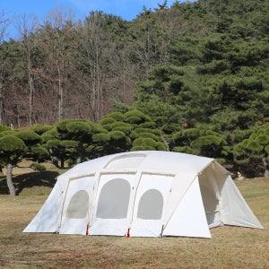 오투라이프 캠핑 터널형 쉘터 텐트 트인330 에크루