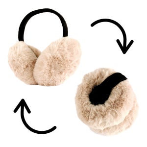 마카롱 밍크 퍼 귀도리 겨울 털 귀마개 접이식 이어머프