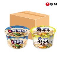 농심 멸치칼국수 사발 75g x 8개 + 사천백짬뽕 75g x 8개 / 컵라면