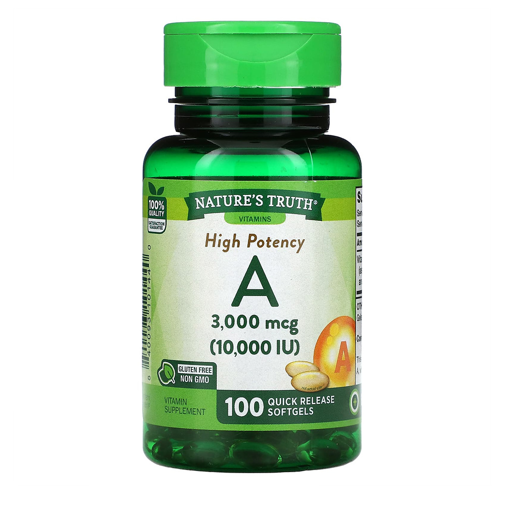 <b>네이처스트루</b> Vitamin <b>비타민A</b> 3000mcg 레티닐 팔미트산 대구 간유 100캡슐