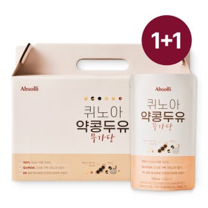 1+1 앱솔리 퀴노아 약콩 두유 무가당 검은 콩 임산부 달지않은 순수 두유 산모 당뇨 두유