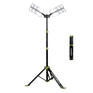 (파워라인) LED 투광기 투광등 접이식 스탠드형 PL-RC500 야외 조명 디월트배터리