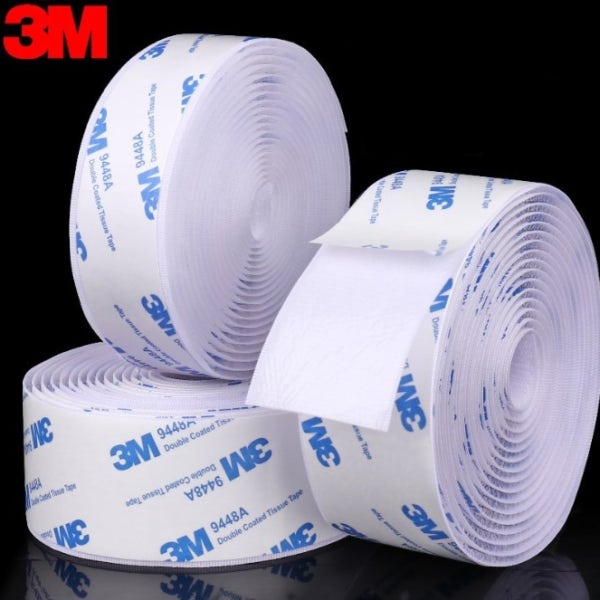 3M 양면 벨크로테이프 벨크로 찍찍이 까슬이 블랙박스 암수 폭2CMX100CM 암수한쌍
