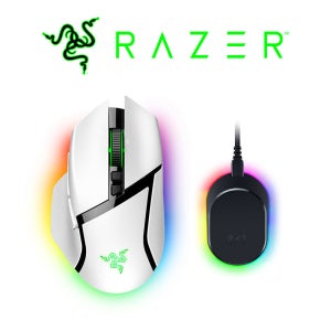 [레이저코리아] 레이저 바실리스크V3 PRO 화이트 충전 패키지 무선 게이밍 마우스